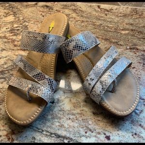 Volatile Snakeskin Thong Sandals